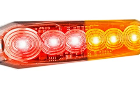 LED Rear Light 12ARM 3 Functions 12-24 Volt E-mark Rectangular